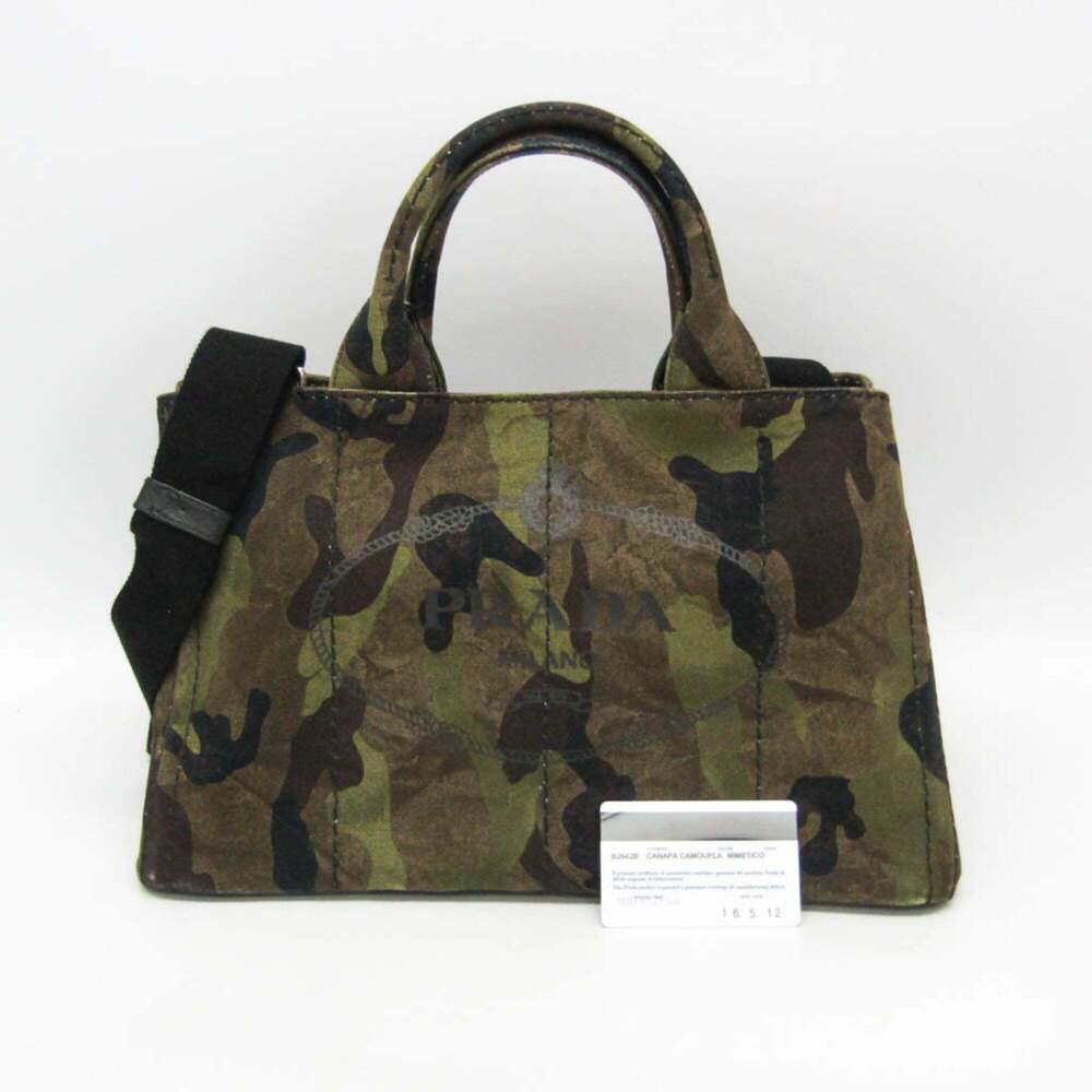 PRADA Brown Canvas Shoulder Bag - Picture 2 of 12